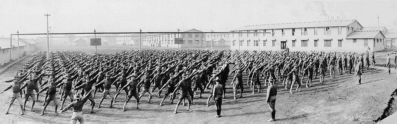 Ray's unit performing exercises